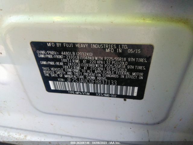 JF2SJAUC0FH837133 Subaru Forester 2.5i Touring