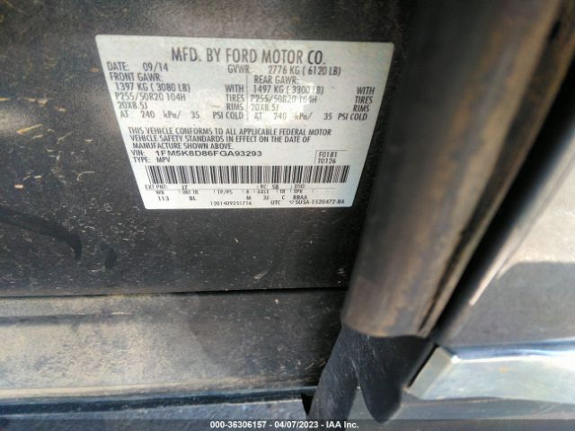 1FM5K8D86FGA93293 Ford EXPLORER XLT