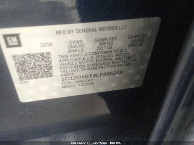 Chevrolet MALIBU LT 2020 1G1ZD5ST4LF065248 Image 9
