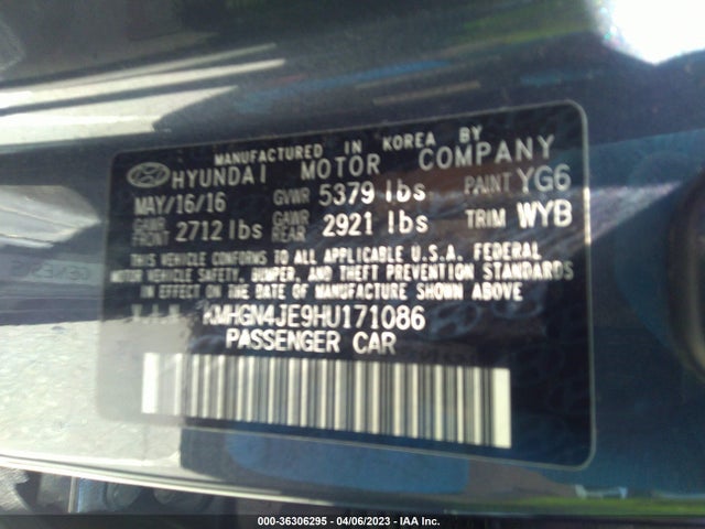 Genesis G80 3.8l 2017 KMHGN4JE9HU171086 Image 11