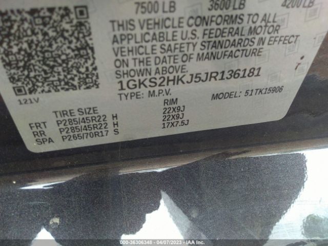 1GKS2HKJ5JR136181 GMC YUKON XL DENALI
