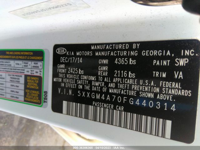 5XXGM4A70FG440314 KIA Optima Lx