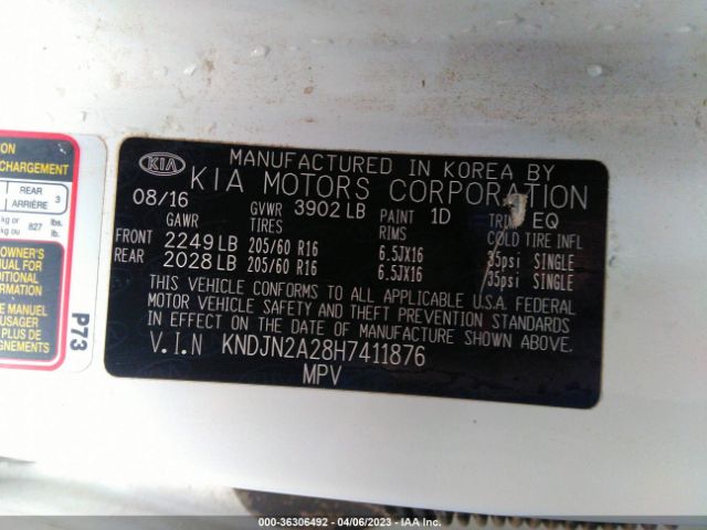 KNDJN2A28H7411876 KIA Soul Base