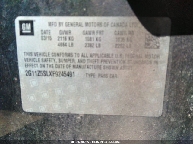 Chevrolet IMPALA LS 2015 2G11Z5SLXF9245491 Image 9