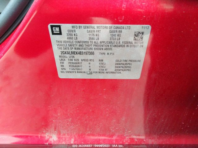 2GKALMEK4E6197366 GMC Terrain Sle