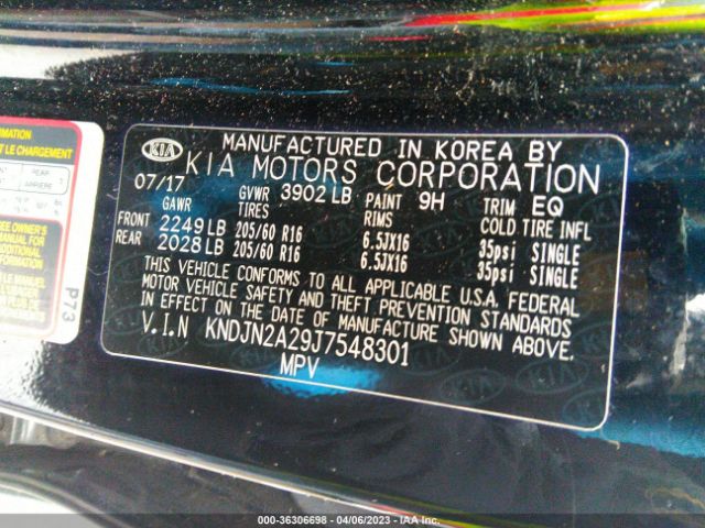 KNDJN2A29J7548301 KIA Soul Base