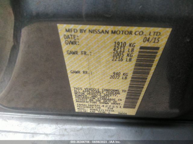 1N4AL3AP3FC427551 Nissan ALTIMA 2.5