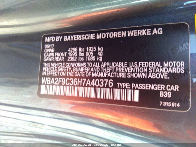 BMW 2 Series 230i 2017 WBA2F9C36H7A40376 Image 9