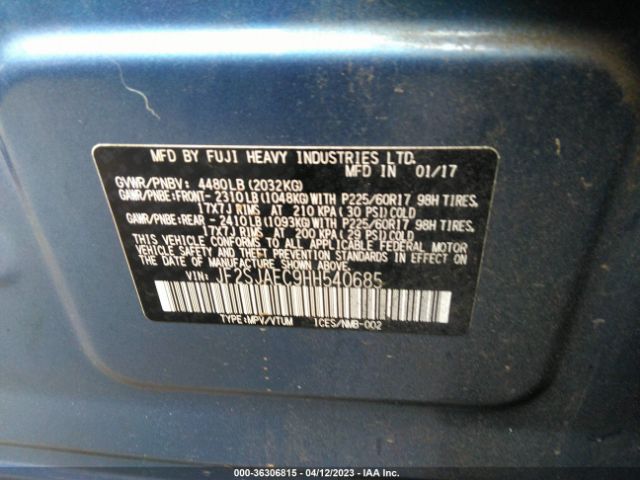 JF2SJAEC9HH540685 Subaru Forester Premium