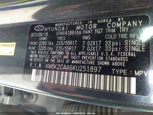 Hyundai Kona Sel 2019 KM8K2CAA6KU251897 Image 10