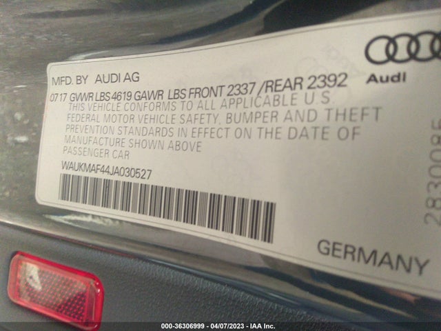 WAUKMAF44JA030527 Audi A4 Premium/tech Premium
