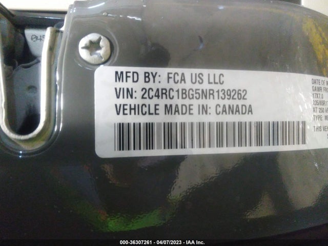 2C4RC1BG5NR139262 Chrysler Pacifica Touring L