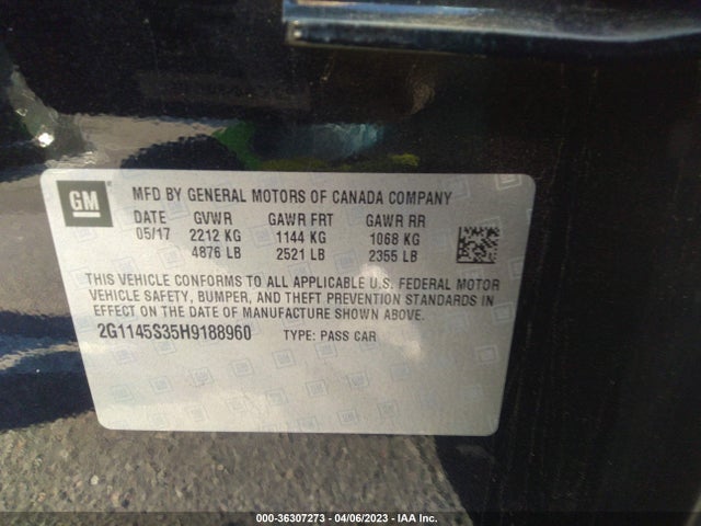 Chevrolet Impala Premier 2017 2G1145S35H9188960 Image 10