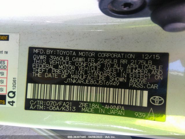 JTNKARJE8GJ516949 Scion IM