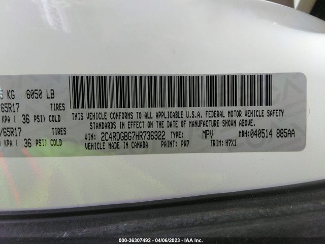 Dodge Grand Caravan Se 2017 2C4RDGBG7HR736322 Image 9