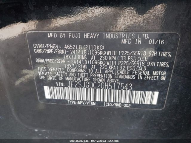 JF2SJGDC2GH517543 Subaru Forester 2.0xt Premium