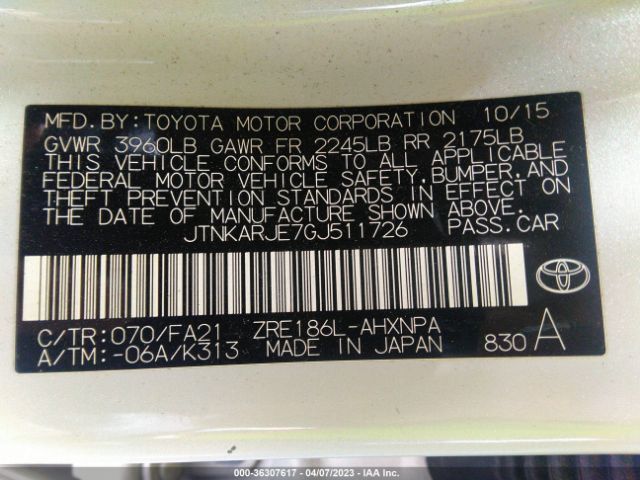 JTNKARJE7GJ511726 Scion IM