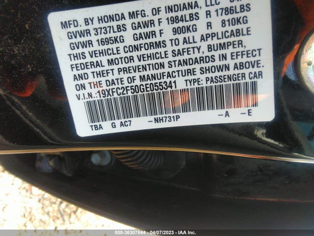 Aukcja sprzedaży 2016 Honda Civic Sedan Lx, vin: 19XFC2F50GE055341, numer aukcji: 36307644