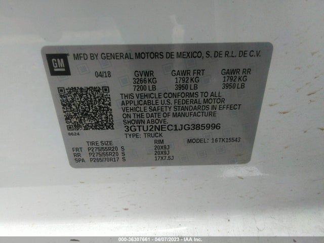 GMC Sierra 1500 Slt 2018 3GTU2NEC1JG385996 Image 9