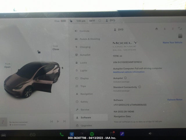 Tesla Model Y Long Range 2021 5YJYGDEE4MF301632 Image 9