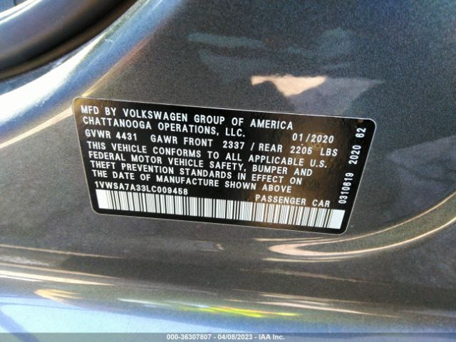 1VWSA7A33LC009458 Volkswagen Passat 2.0t Se