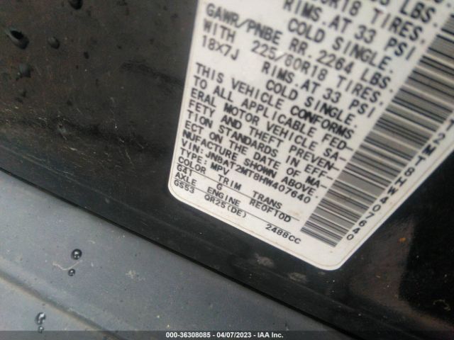 JN8AT2MT8HW407640 Nissan Rogue Sl