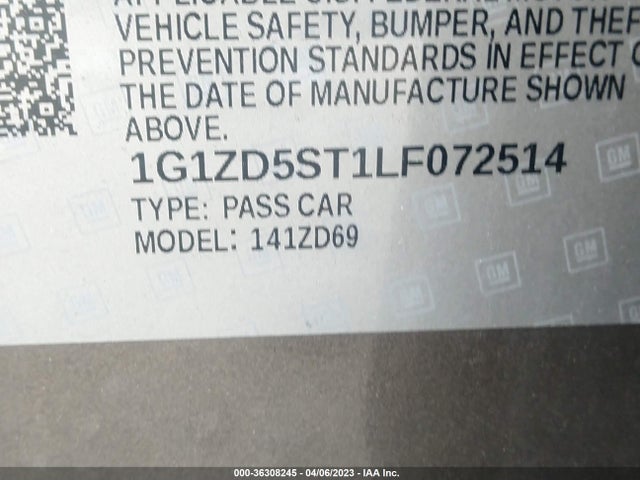 Chevrolet MALIBU LT 2020 1G1ZD5ST1LF072514 Image 10