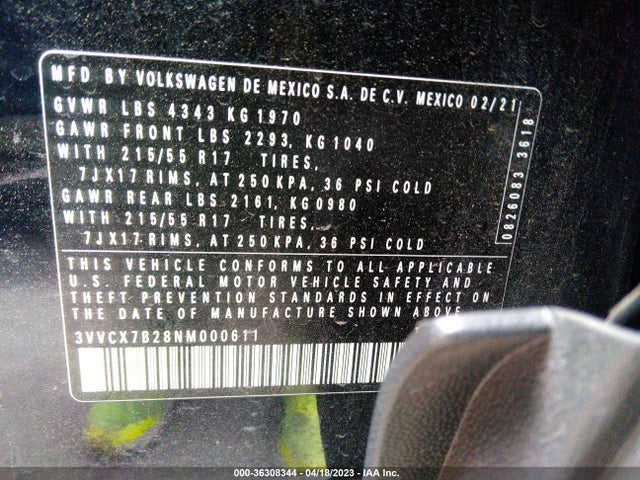 3VVCX7B28NM000611 Volkswagen TAOS S