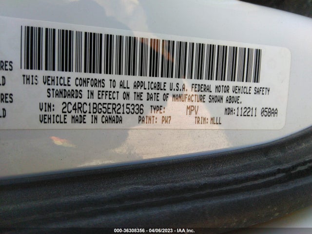 2C4RC1BG5ER215336 Chrysler Town & Country Touring