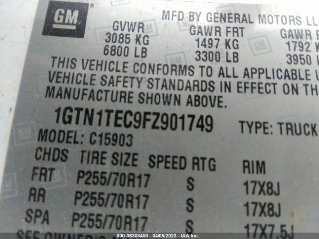 1GTN1TEC9FZ901749 GMC SIERRA 1500