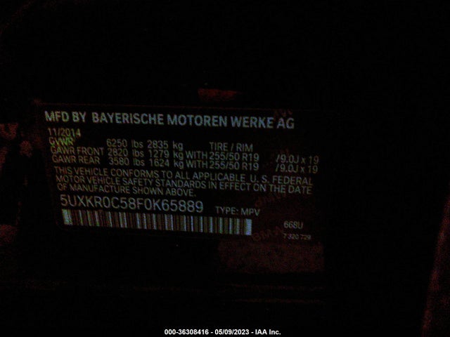 5UXKR0C58F0K65889 BMW X5 Xdrive35i