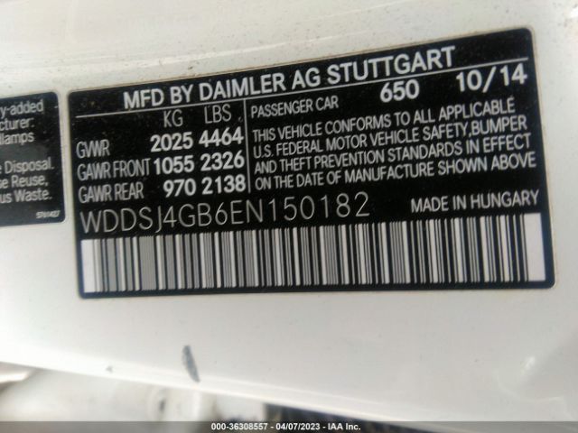 WDDSJ4GB6EN150182 Mercedes-Benz Cla-class Cla 250