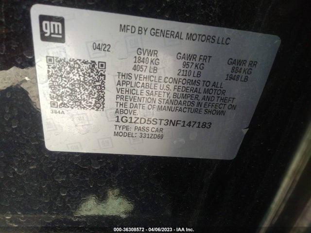 Chevrolet MALIBU LT 2022 1G1ZD5ST3NF147183 Image 10