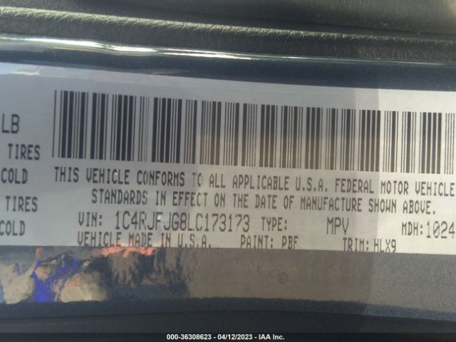 1C4RJFJG8LC173173 Jeep Grand Cherokee Summit