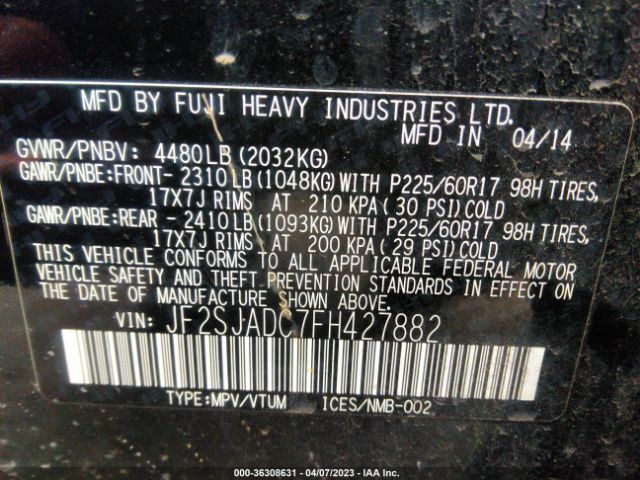JF2SJADC7FH427882 Subaru Forester 2.5i Premium