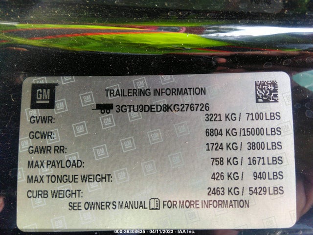 GMC Sierra 1500 Slt 2019 3GTU9DED8KG276726 Image 9