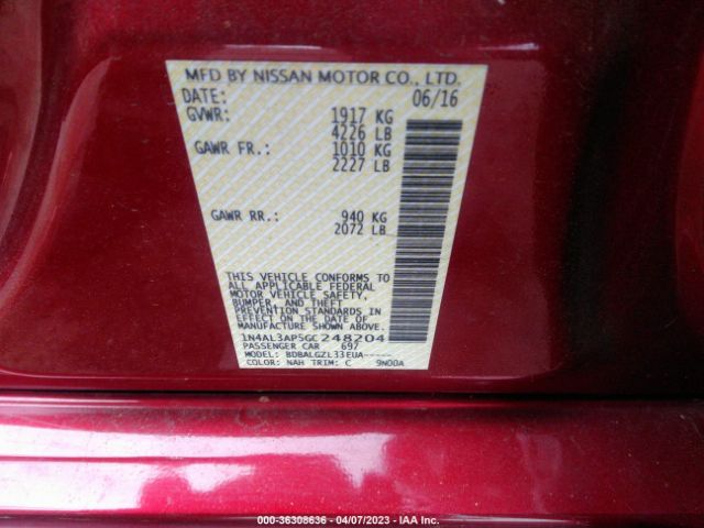 1N4AL3AP5GC248204 Nissan ALTIMA 2.5