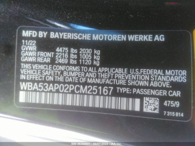 WBA53AP02PCM25167 BMW 4 Series 430i
