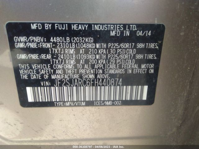JF2SJARC6FH440874 Subaru Forester 2.5i Limited