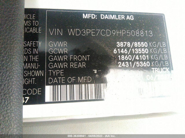 WD3PE7CD9HP508813 Mercedes-Benz SPRINTER CARGO VAN