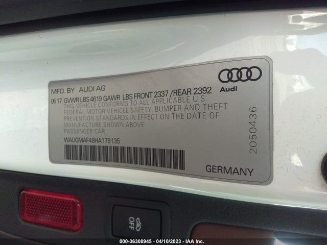 WAUGMAF48HA179135 Audi A4 Ultra Premium