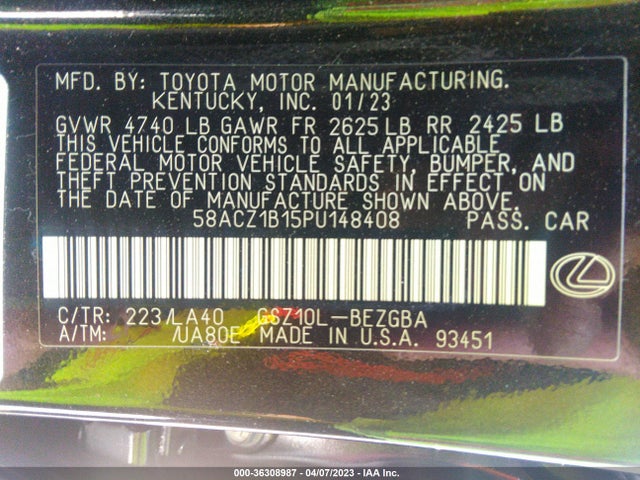 58ACZ1B15PU148408 Lexus Es Es 350
