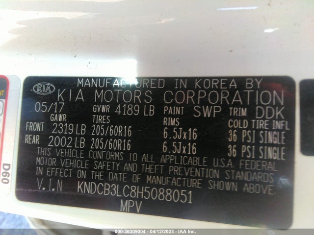 KIA NIRO LX 2017 KNDCB3LC8H5088051 Image 10