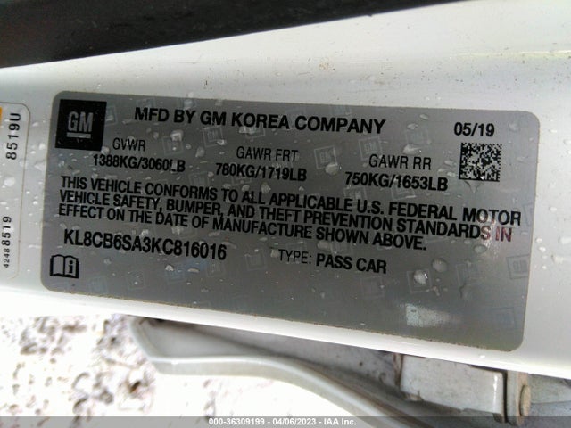 Chevrolet SPARK LS 2019 KL8CB6SA3KC816016 Image 11