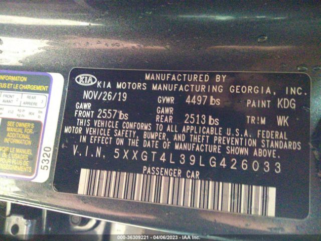 5XXGT4L39LG426033 KIA Optima S