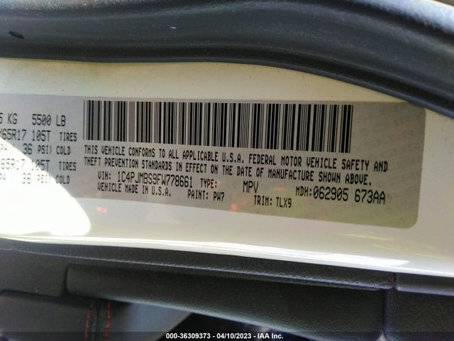 1C4PJMBS9FW778661 Jeep Cherokee Trailhawk