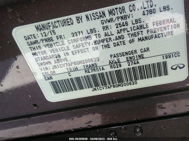JN1CV7AP8GM200620 Infiniti Q50 2.0t Premium