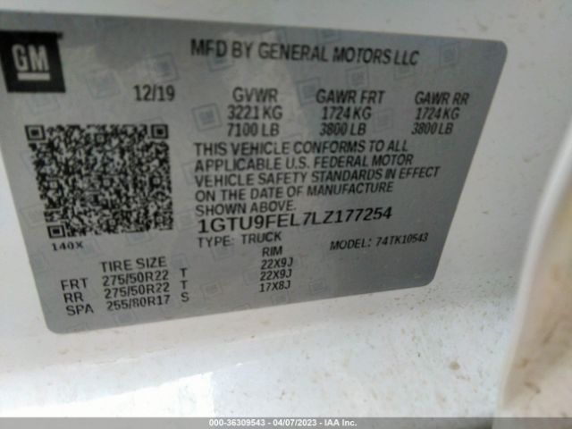 1GTU9FEL7LZ177254 GMC Sierra 1500 Denali
