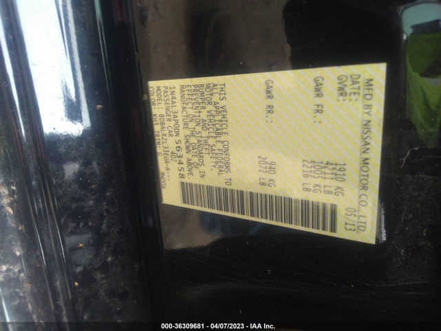 2013 NISSAN ALTIMA 2.5 S VIN: 1N4AL3AP0DN563458