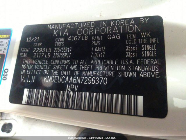 KNDEUCAA6N7296370 KIA SELTOS S